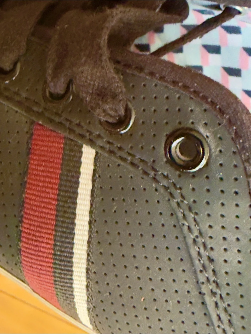 Men's Ben Sherman Black Low-Top Casual Sneakers with Red & White Stripe
